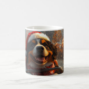 Berner Sennenhund Achterbahn Weihnachten  Kaffeetasse