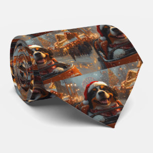 Berner Sennenhund Achterbahn Weihnachten  Krawatte