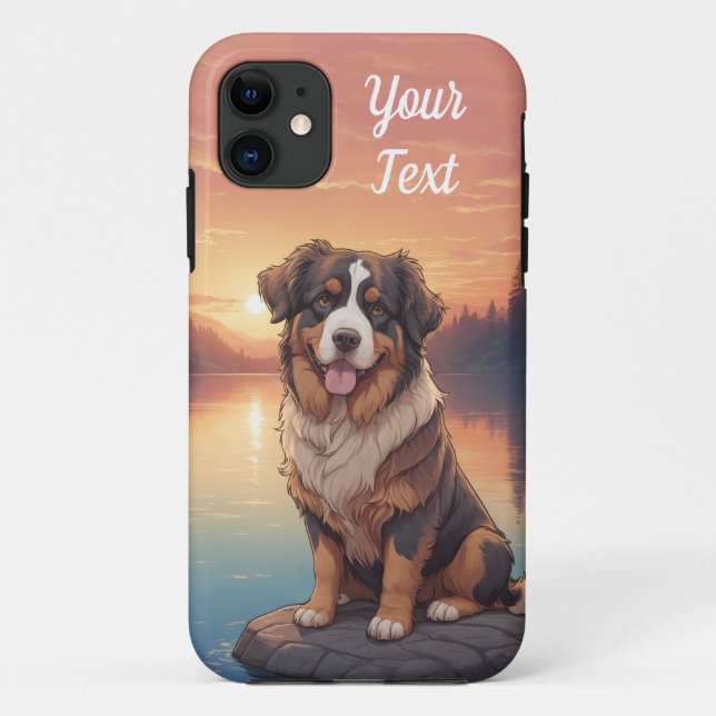 Berner Sennenhund am See Case-Mate iPhone Hülle (Rückseite)