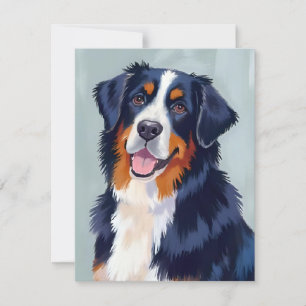 Berner Sennenhund   Aquarell Haustier Dankeskarte