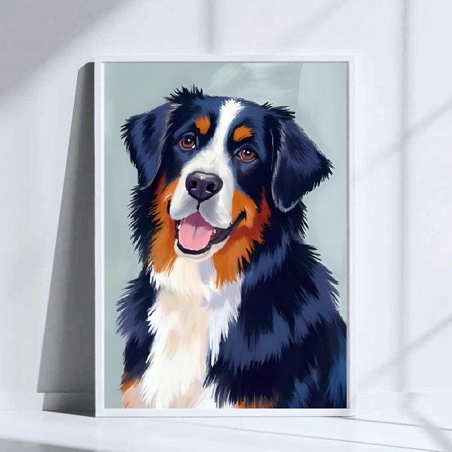 Berner Sennenhund | Aquarell-Haustier Poster (Von Creator hochgeladen)