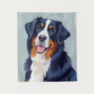 Berner Sennenhund Aquarell-Haustier Wandteppich
