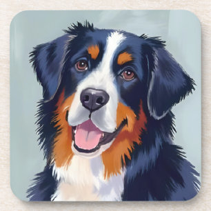 Berner Sennenhund Aquarellmalerei Getränkeuntersetzer