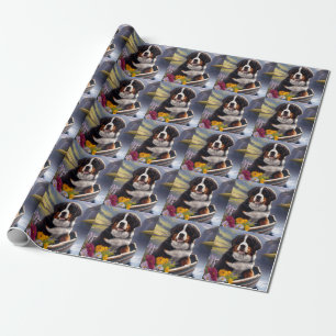 Berner Sennenhund auf einem Paddel: Ein landschaft Geschenkpapier