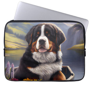 Berner Sennenhund auf einem Paddel: Ein landschaft Laptopschutzhülle