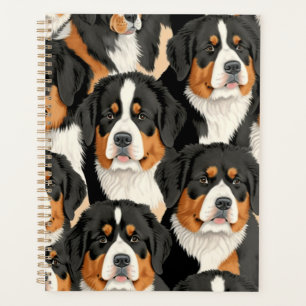 Berner Sennenhund Dekoratives Nahtloses Muster Planer