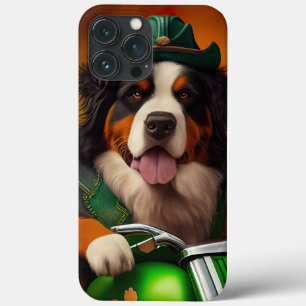 Berner Sennenhund fährt Fahrrad am St. Patrick's D Case-Mate iPhone Hülle