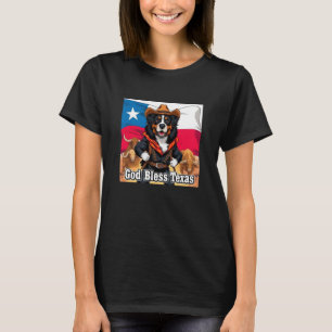Berner Sennenhund Gott segne Texas T-Shirt