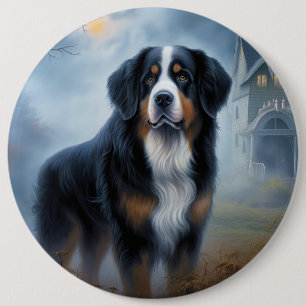 Berner Sennenhund Halloween Gruselig Button