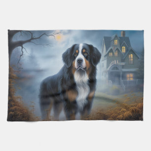 Berner Sennenhund Halloween Gruselig Geschirrtuch