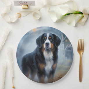 Berner Sennenhund Halloween Gruselig Pappteller