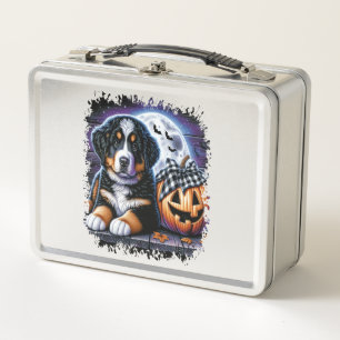 Berner Sennenhund Halloween Metall Brotdose