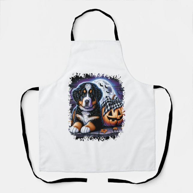 Berner Sennenhund Halloween Schürze (Vorderseite)