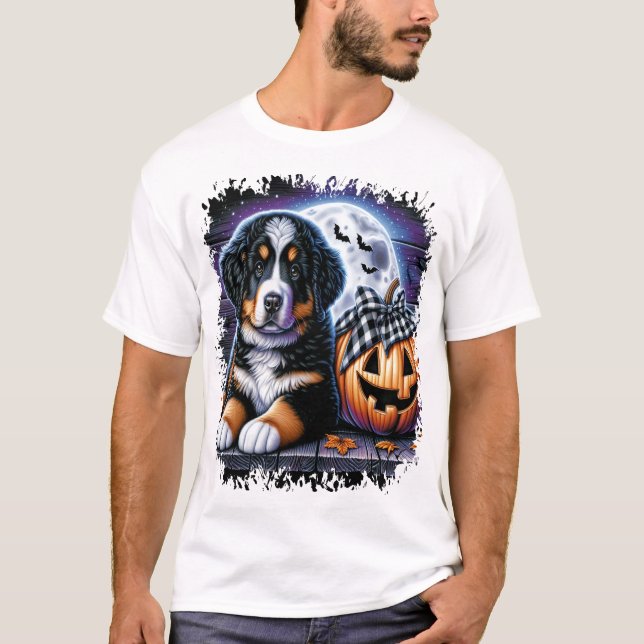 Berner Sennenhund Halloween T-Shirt (Vorderseite)