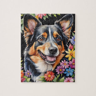 Berner Sennenhund Haustierporträt Aquarell Puzzle