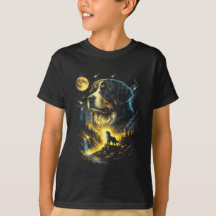 Berner Sennenhund heult zum Mond Fantasy-Hund T-Shirt