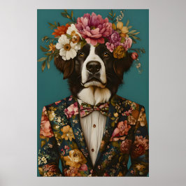 Berner Sennenhund im Anzug Poster, Berner Poster
