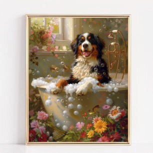 Berner Sennenhund Kunst, Badezimmer Kunstwerk Poster