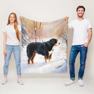 Berner Sennenhund Lass es schneien Weihnachten Fleecedecke