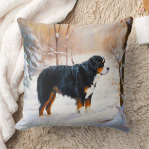 Berner Sennenhund Lass es schneien Weihnachten Kissen