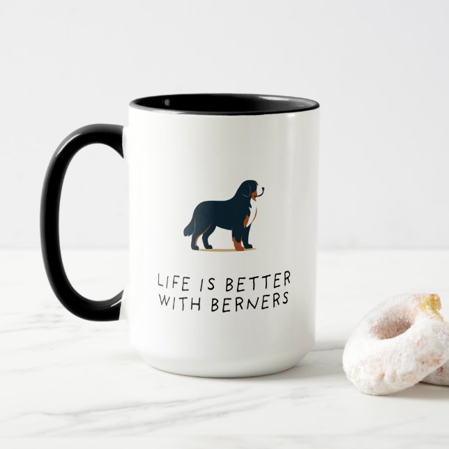 Berner Sennenhund Liebhaber Tasse (Mit Donut)