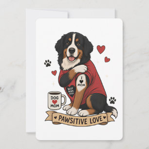 Berner Sennenhund mit Tattoo-Illustration I Herz M Einladung