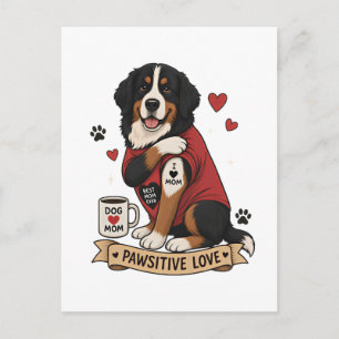 Berner Sennenhund mit Tattoo-Illustration I Herz M Postkarte