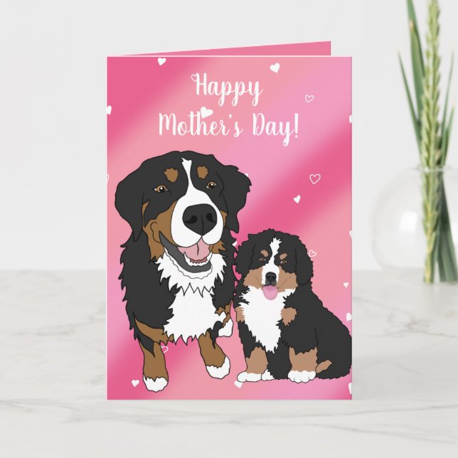 Berner Sennenhund Muttertag Feiertagskarte (Vorderseite)