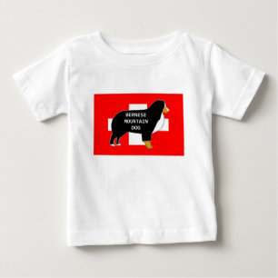 Berner Sennenhund Name Silhouette auf Flagge tan.p Baby T-shirt