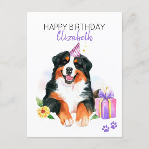 Berner Sennenhund Personalisiert Alles Gute zum Ge Postkarte
