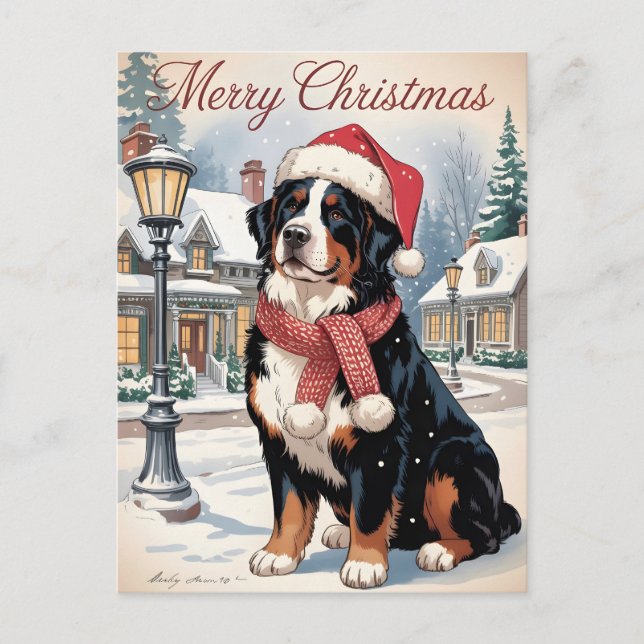 Berner Sennenhund personalisiertes Weihnachten  (Vorderseite)
