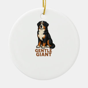 Berner Sennenhund Sanfter Riese. Keramik Ornament