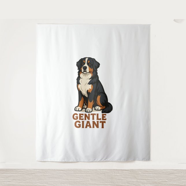 Berner Sennenhund Sanfter Riese. Wandteppich (Vorderseite)