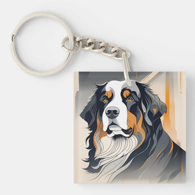 Berner Sennenhund Schlüsselanhänger (Vorderseite)