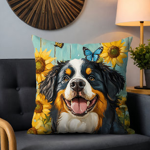 Berner Sennenhund Sonnenblume Farmhouse Dekor Kissen