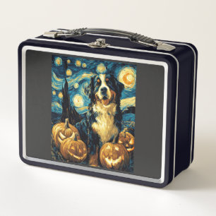 Berner Sennenhund Süßer Hund Halloween Jack O Lant Metall Brotdose