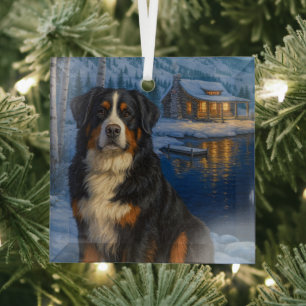 Berner Sennenhund Urlaub Ornament Aus Glas