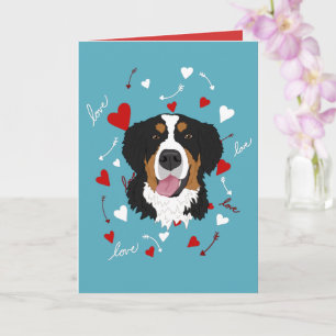 Berner Sennenhund Valentinstag Karte