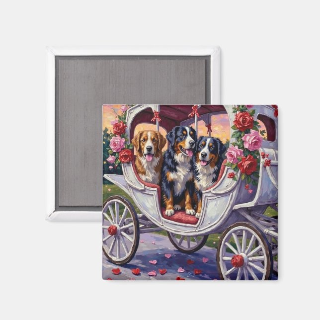 Berner Sennenhund Valentinstag Magnet (Vorderseite/Rückseite)