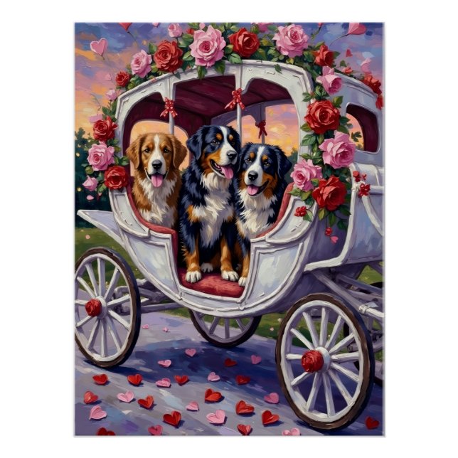 Berner Sennenhund Valentinstag Poster (Vorderseite)