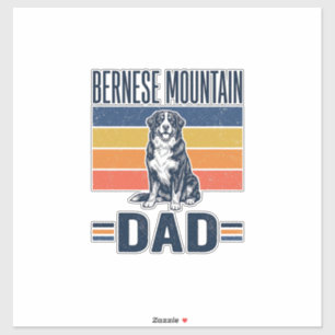 Berner Sennenhund-Vater Vintage-Vector-Design_1 Aufkleber