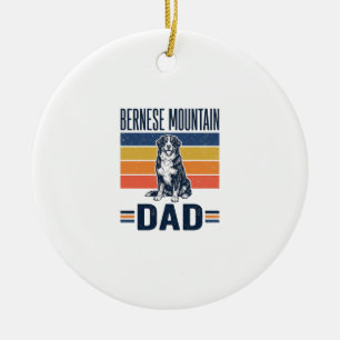 Berner Sennenhund-Vater Vintage-Vektorgestaltung_1 Keramik Ornament