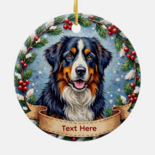 Berner Sennenhund Weihnachten Keramik Ornament