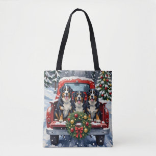 Berner Sennenhund Weihnachten Roter LKW Urlaub