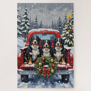 Berner Sennenhund Weihnachten Rotes Lastwagen Feri Puzzle