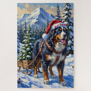 Berner Sennenhund-Weihnachtsbaum-Transporteur-Mütz Puzzle