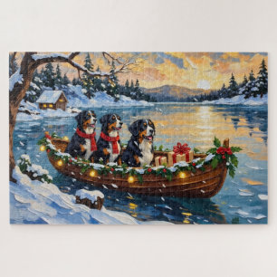 Berner Sennenhund Weihnachtsboot Urlaub Puzzle