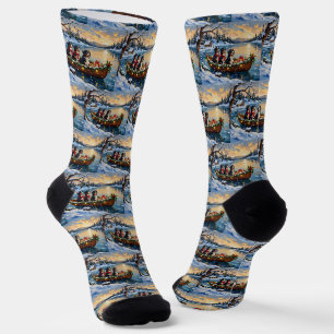 Berner Sennenhund Weihnachtsboot Urlaub Socken