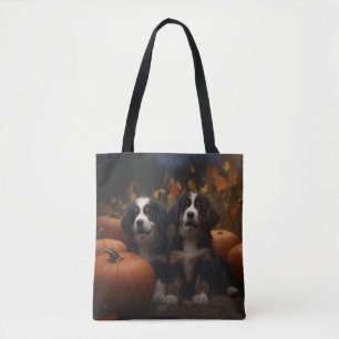 Berner Sennenhund-Welpe Herbstfreude Kürbis