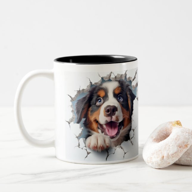 Berner Sennenhund   Zweifarbige Tasse (Mit Donut)